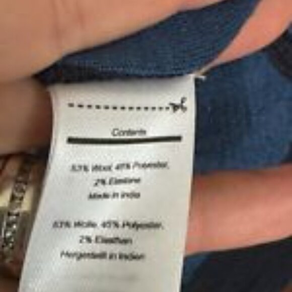 Smart Wool T-Shirt Top men’s XL Blue Crew Neck Regular Fit Wool Long Sleeve - Picture 4 of 4